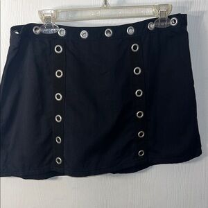 Anne Cole vintage Black Mini Skirt with Grommet Accents